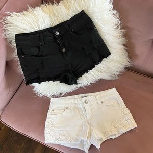 2 pairs of shorts bundle | size 3 juniors | 1 black 1 white